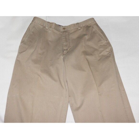 J Crew Giant Fit Mens Chino Pants Size 34 Beige Khaki 100% Cotton Tapered Preppy - Picture 2 of 14